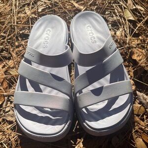 CROCS Light Gray Slide Sandals